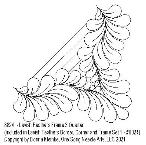 Lavish Feathers Frame 3 Quarter - #8824I (included in Lavish Feathers Border, Corner & Frame Set 1 - #8824) - VP11