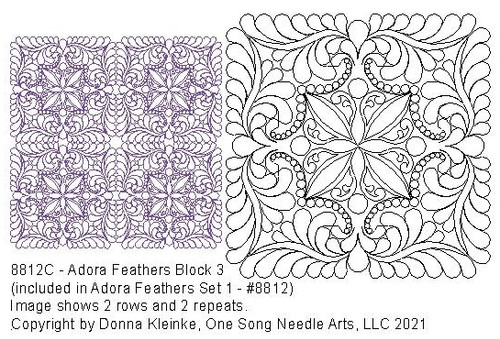 Adora Feathers Block 3 - #8812C (included in Adora Feathers Set 1 - #8812) (Incl in Block Pkg #2-Mid-Density)