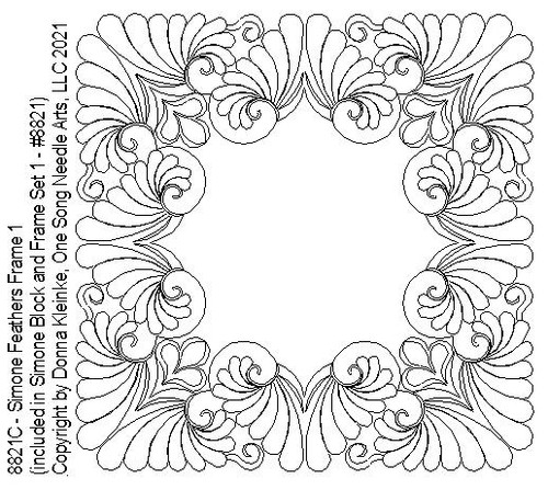 Simone Feathers Frame 1 - #8821C (included in Simone Block and Frame Set 1 - #8821)
