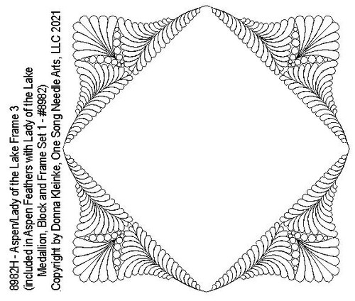 Aspen w/ Lady of the Lake Frame 3 - #8982H (included in Aspen Feathers with Lady of the Lake Medallion, Block and Frame Set 1 - #8982)