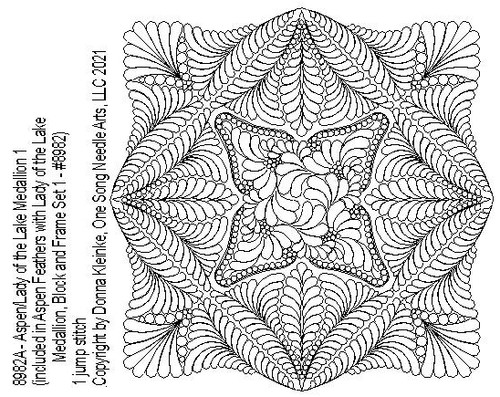 Aspen w/ Lady of the Lake Medallion 1 - #8982A (included in Aspen Feathers with Lady of the Lake Medallion, Block and Frame Set 1 - #8982)