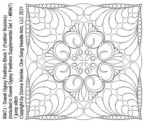 Sweet Gypsy Feathers Block 7 - #8947J (included in Sweet Gypsy Feathers Supplemental Set 1 - #8947/Set1) - VP38