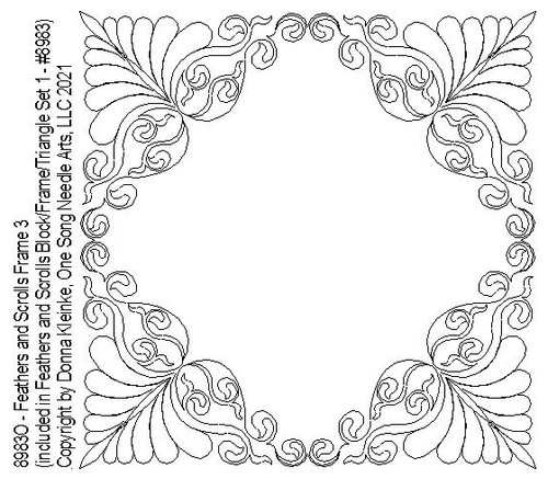 Feathers and Scrolls Frame 3 - #8983O (included in Feathers and Scrolls Block, Frame and Triangle Set 1 - #8983/Set1)-