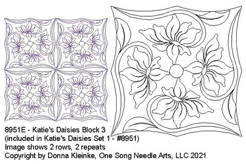 Katie's Daisies Block 3 - #8951E (included in Katie's Daisies Set 1 - #8951/Set1) - VP31