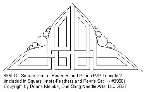 Square Knots-Feathers and Pearls P2P Triangle 2 -- #8950G (included in Square Knots Feathers and Pearls Set 1 - #8950/Set1) - VP15  (Incl in Triangles-Pkg#2-P2P)