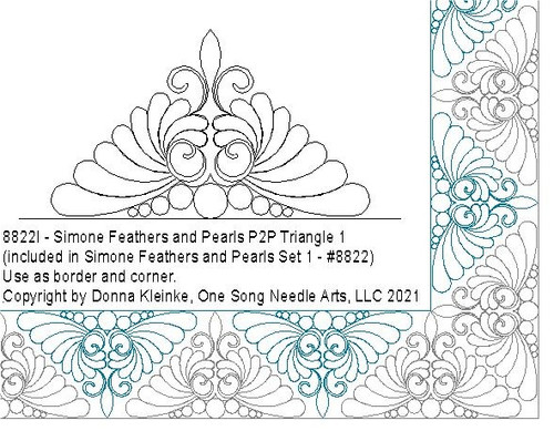 Simone Feathers and Pearls P2P Triangle 1 - #8822I (included in Simone Feathers and Pearls Set 1 - #8822)  (Incl in Triangles-Pkg#2-P2P)