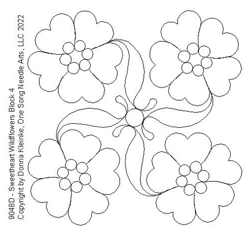 Sweetheart Wildflowers Block 4 - #9048D (in Pkg #3 - Sept 2022)  (Incl in Block Pkg #1-Simple-Density)