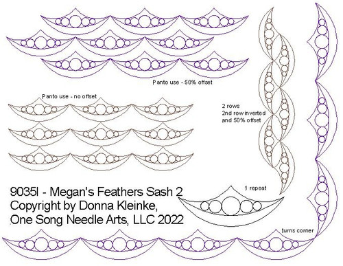 Megan's Feathers Sash 2 - #9035I (in Pkg #4 - Oct 2022) (Incl in SASH PKG #1)
