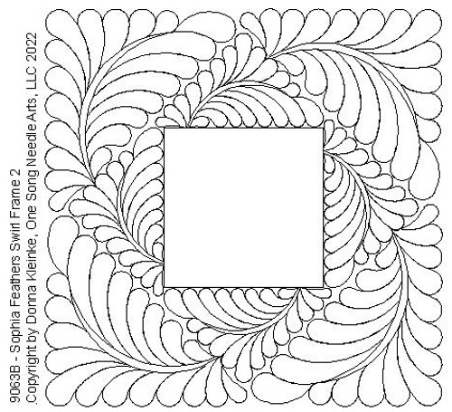 Sophia Feathers Swirl Frame 2 - #9063B (in Pkg #4 - Oct 2022)