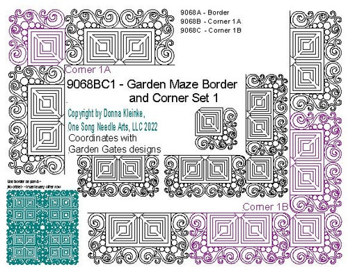Garden Maze Border and Corner Set 1 - #9068BC-Set1 (in Pkg #5 - Nov 2022)