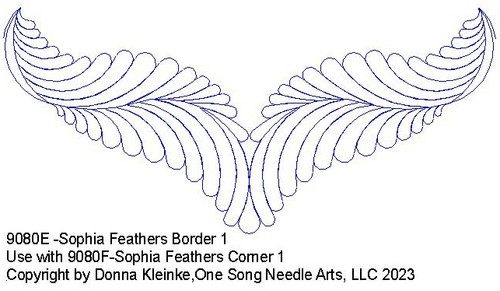 Sophia Feathers Border 1 - #9080E (in Pkg #7-Feb 2023-B) - VP27