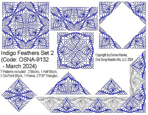 FREE INDIGO FEATHERS PATTERN SET #2 (March 2024) -7 patterns