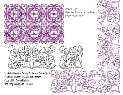 Hawaiian Beauty Border-Corner Set 1 - #9144NO  (In Pkg #12-April 2024-A) (Incl in BOR-COR PKG #2-MID-DENSITY)