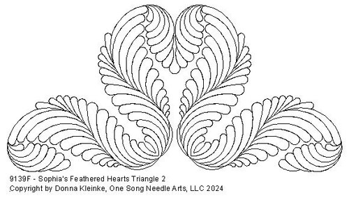 Sophia's Feathered Hearts Triangle 2 - #9139F  (In Pkg #12-April 2024-A) (Incl in TRIANGLES PKG #1-REG)