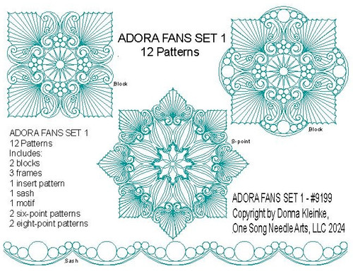 ADORA FANS SET #1 - 12 PATTERNS - FREE FOR LIMITED TIME - #9199Set1