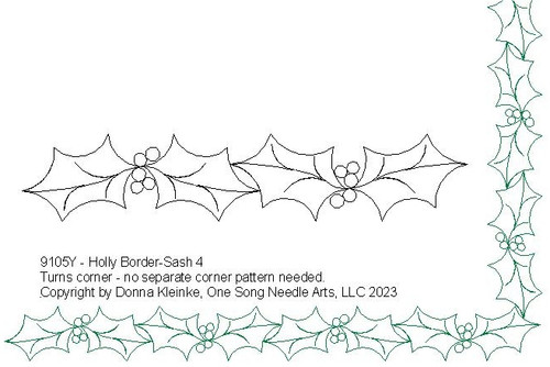 Holly Border-Sash 4 - #9105Y (In Holly Set 1) (Incl in SASH PKG #1)
