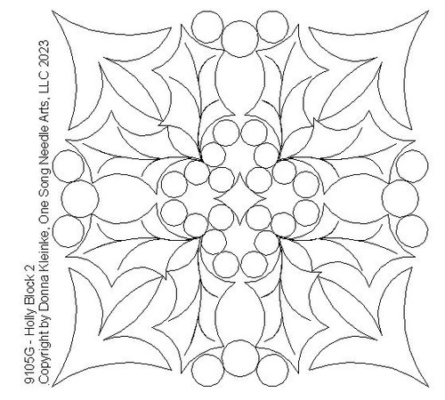 Holly Block 2 - #9105G (In Holly Set 1)  (Incl in Block Pkg #1-Simple-Density)