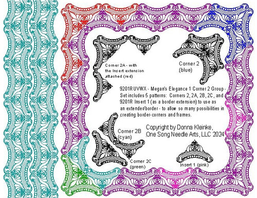 Megan's Elegance 1  Corner 2 - Set of 5 - #9201RUVWX  (included in Megan's Elegance Set 1 - 9201 Series)