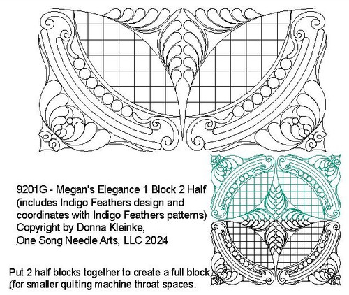 Megan's Elegance 1  Block 2-Half -  #9201G (included in Megan's Elegance Set 1 - 9201 Series)