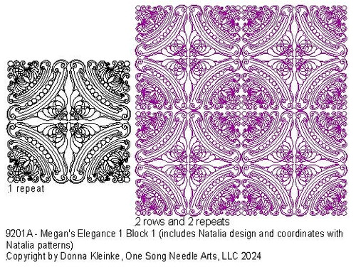 Megan's Elegance 1 Block 1 - #9201A  (included in Megan's Elegance Set 1 - 9201 Series) (Incl in Block Pkg #3-Mid-Density)