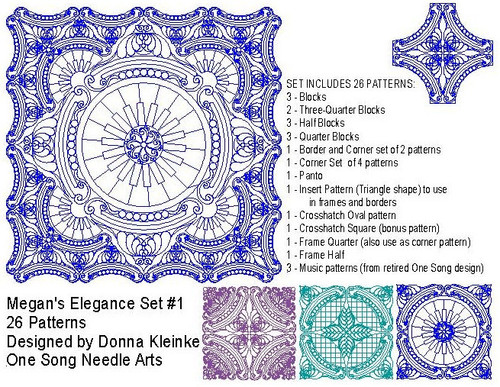 MEGAN'S ELEGANCE SET #1 - 26 PATTERNS (9201 Series)
