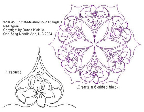 Forget-Me-Knot 1 P2P Triangle - 60-Degrees - 1 - #9204W  (In Forget-Me-Knot Set #1-#9204 Series)