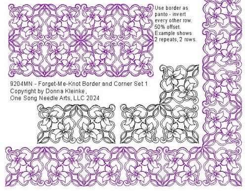 Forget-Me-Knot 1 Border and Corner Set 1 - #9204MN  (In Forget-Me-Knot Set #1-#9204 Series) (Incl in BOR-COR PKG #4-ALL-DENSITIES)