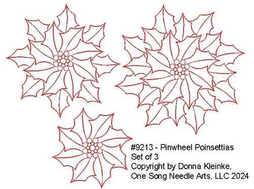 PINWHEEL POINSETTIA SET #1  - 3 PATTERNS - FREE FOR LIMITED TIME - #9213Set1