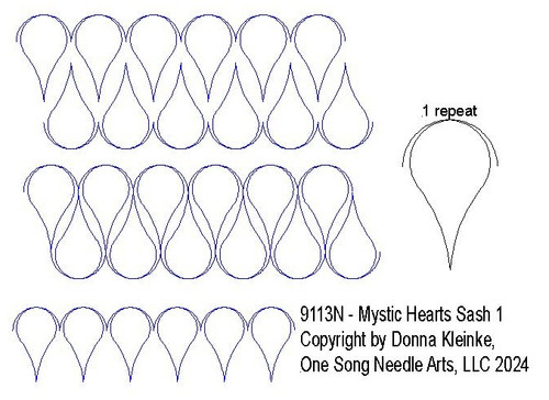 Mystic Hearts Sash 1 - #9113N  (included in Mystic Hearts Set 1 - 9113 Series) (Incl in SASH PKG #1)