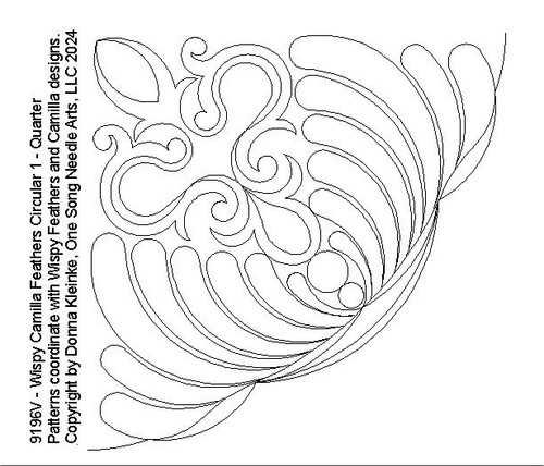 Wispy Camilla Feathers Circular 1 Quarter  - #9196V  (included in Wispy-Camilla Set #1 - 9196 Series) (Incl in Circular Ptns Pkg #2-All-Densities)