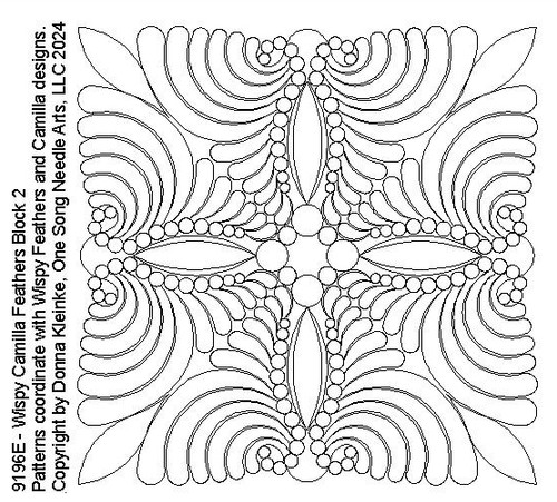 Wispy Camilla Feathers Block 2 - #9196E  (included in Wispy-Camilla Set #1 - 9196 Series) (Incl in Block Pkg #2-Mid-Density)