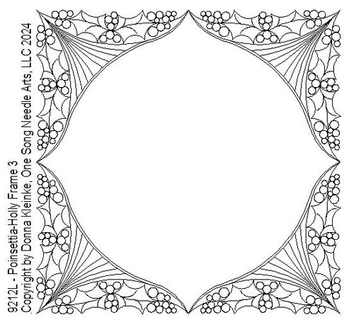 Poinsettia-Holly Frame 3 - #9212L  (included in Poinsettia-Holly Set #1 - 9212 Series)-