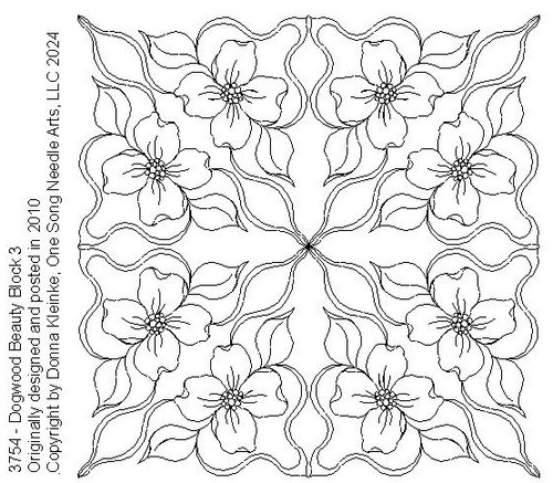 Dogwood Beauty Block 3 - #3754  (included in Dogwood Beauty Set #1 - year 2024)-VP59 (Incl in Block Pkg #2-Mid-Density)