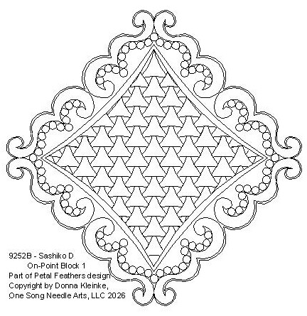 Petal Feathers - Sashiko D On-Point  Block 1 - #9252B