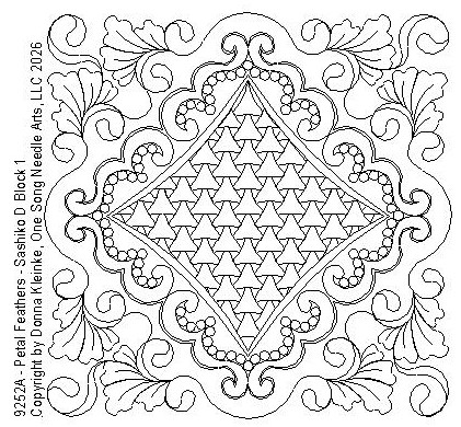 Petal Feathers Sashiko D Block 1 - 9252A