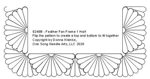 Feather Fans Frame 1 Half  - #9249B