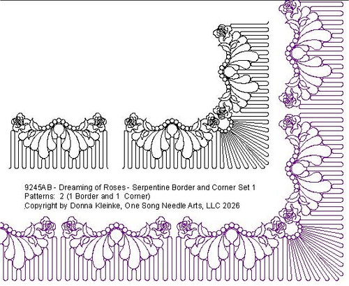 Dreaming of Roses-Serpentine Border and Corner Set 1 - #9245AB