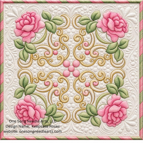 Keepsake Roses Block 1 - #8275 (Incl in Block Pkg #3-Mid-Density)