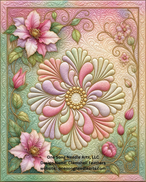 Clamshell Feathers Circular 1 - #9051A  (in Pkg #3 - Sept 2022) - VP12 (Incl in Circular Ptns Pkg #2-All-Densities)