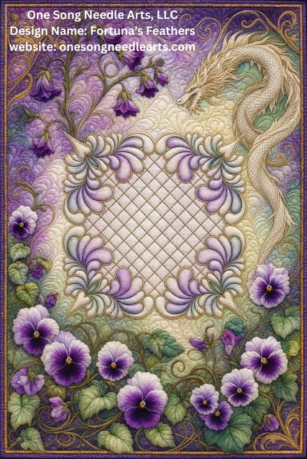Fortuna Feathers Crosshatch Block 1 - #8832A  (included in Fortuna Feathers Crosshatch Set 1 - #8832) - VP29