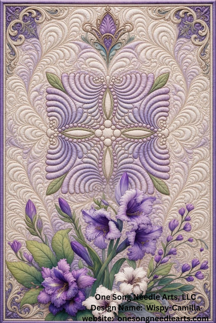 Wispy Camilla Feathers Block 2 - #9196E  (included in Wispy-Camilla Set #1 - 9196 Series) (Incl in Block Pkg #2-Mid-Density)
