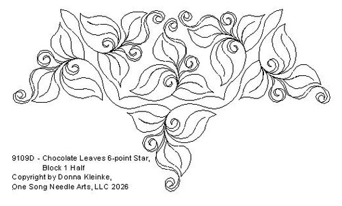 Chocolate Leaves 6-Star Block 1-Half - #9109D