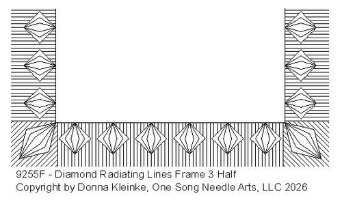 Diamond Radiating Lines Frame 3  - Half - #9255F