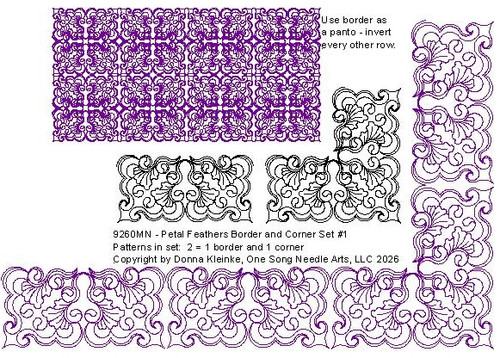 Petal Feathers Border and Corner Set #1  - #9260MN