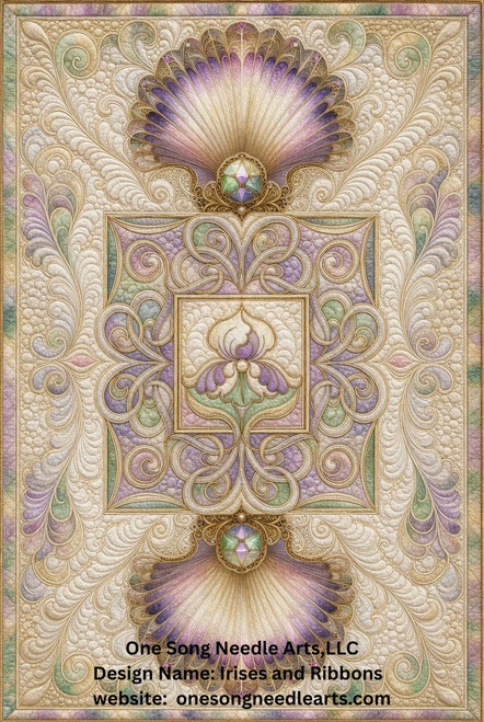 Irises and Ribbons Block 1 - #8279 - VP32 (Incl in Block Pkg #3-Mid-Density)