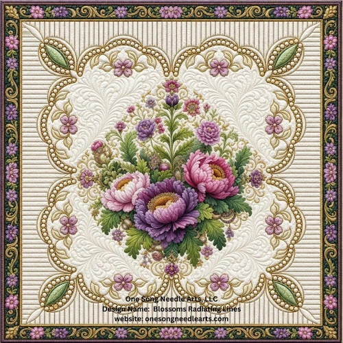 Blossoms Radiating Lines Frame 1 - #9232A