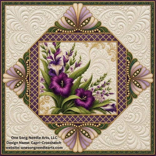 Capri Feathers 2 with Crosshatching Frame 2 - #7779