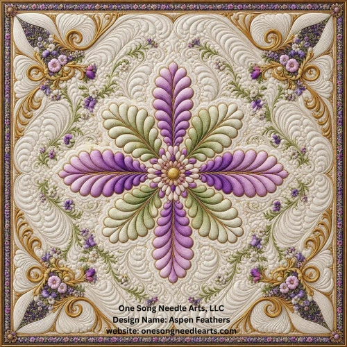 Carmen's Roses - Aspen Feathers Circular 2 - #9050F (in Pkg #3 - Sept 2022)   (Incl in Circular Ptns Pkg #1-All-Densities)