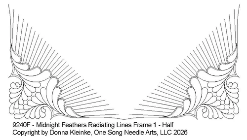 Midnight Feathers Rad Lines Frame 1 Half  - 9240F