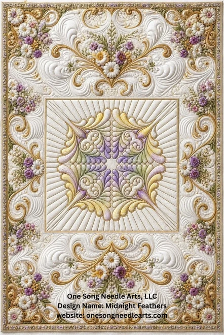Midnight Feathers 2 Rad Lines Block 1 - 9262A